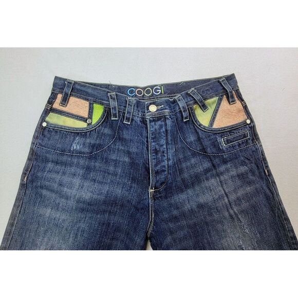 Coogi Jeans Mens 38 X 34 Baggy Y2K Jeans Blue Wide Leg Skater Grunge Hip Hop VTG - Picture 11 of 15